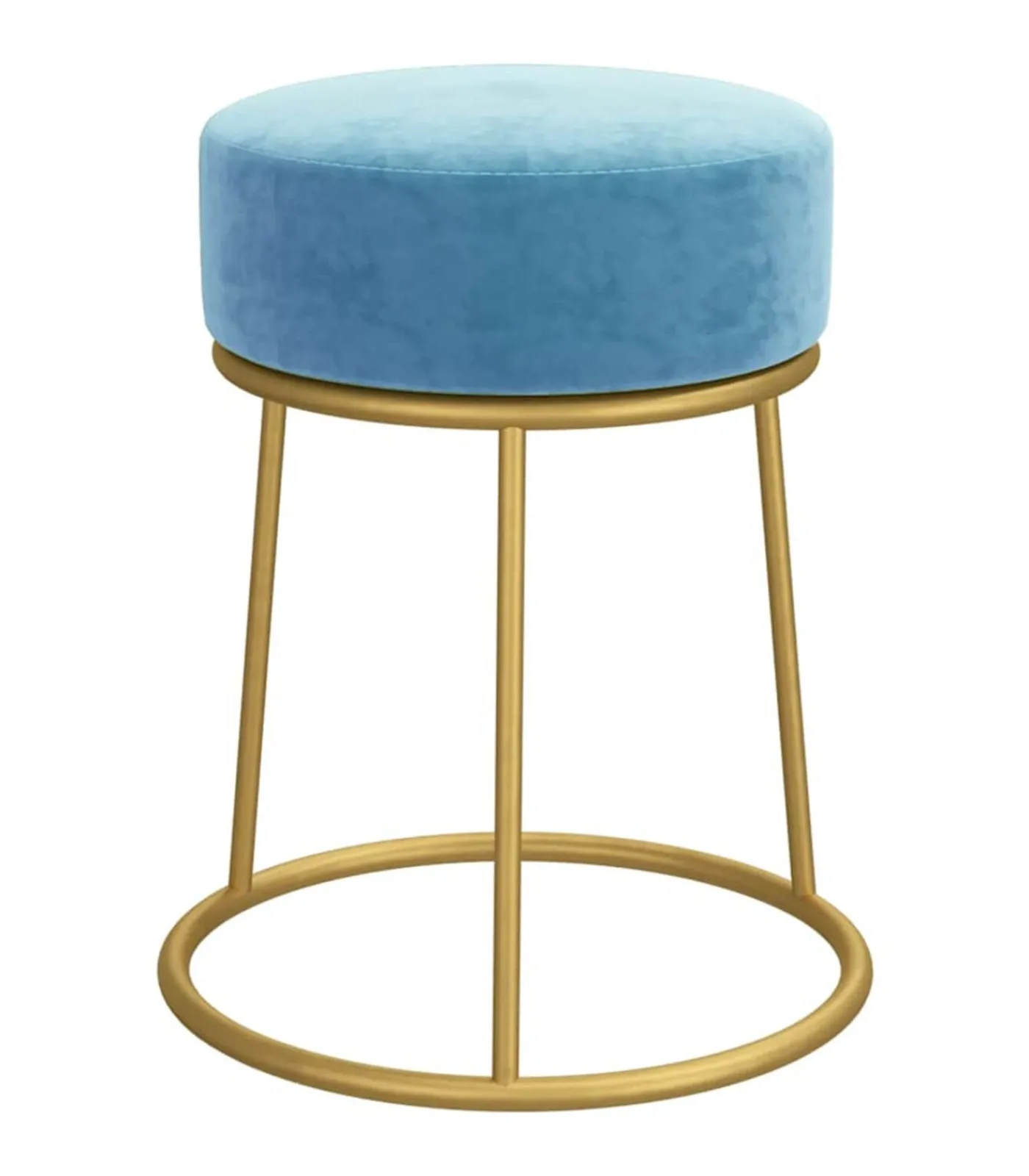 Hot Hocker rond fluweel lichtblauw Stoelen