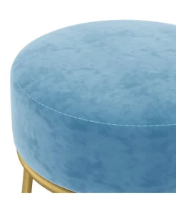 Hot Hocker rond fluweel lichtblauw Stoelen