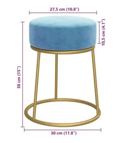 Hot Hocker rond fluweel lichtblauw Stoelen