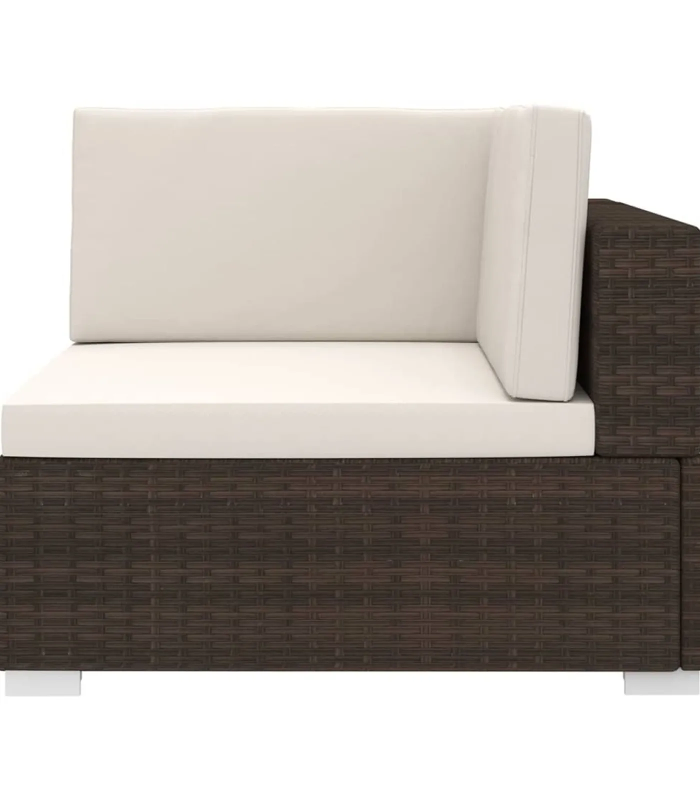 New Hoekbank 1 st met kussens poly rattan bruin Tuinmeubelen