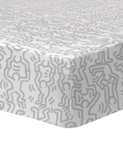 Hot Hoeslaken, bedrukt 100% katoen, KEITH HARING RED LOVE Hoeslakens