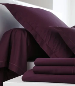 Clearance Hoeslaken cassis - Satijn katoen Hoeslakens