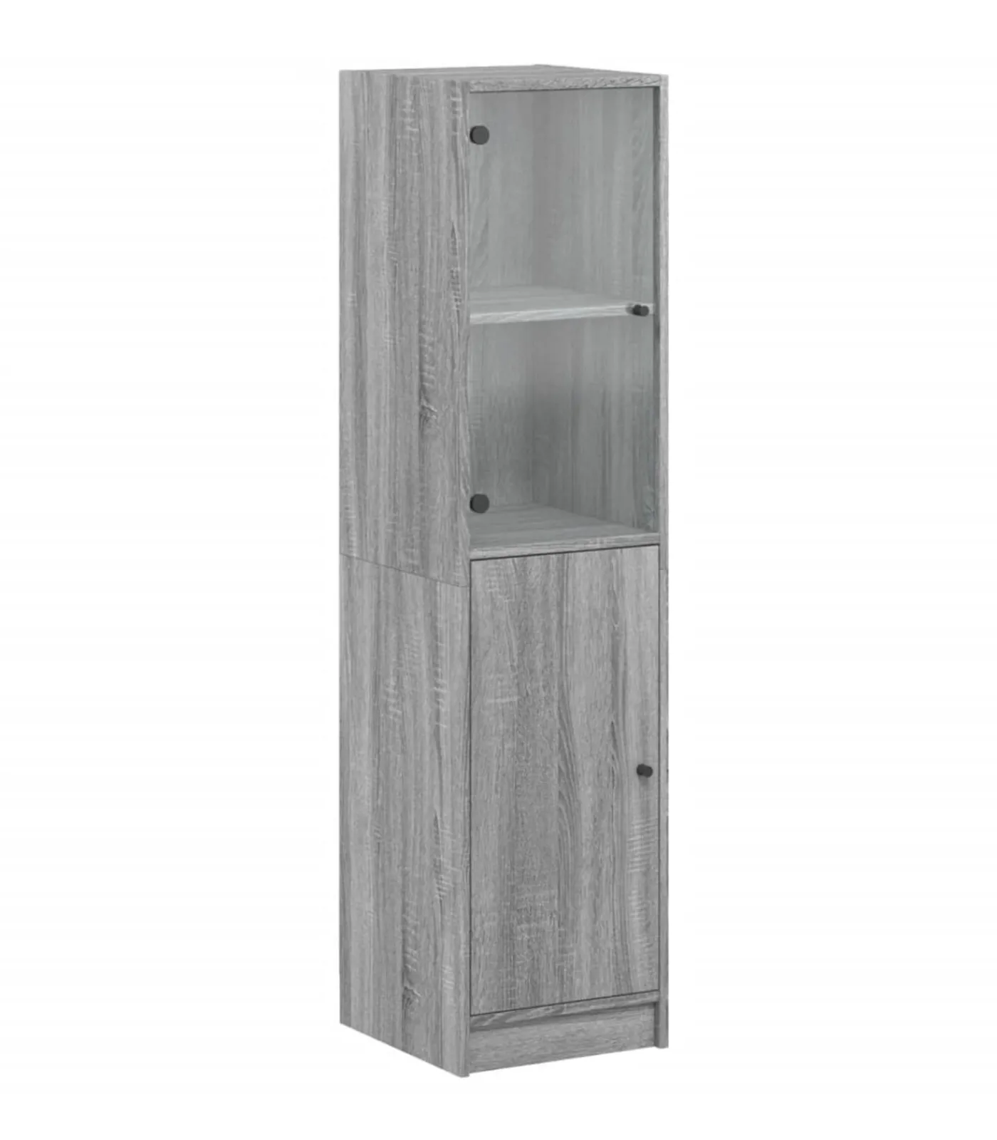 Online Hoge kast met glazen deur 35x37x142 cm grijs sonoma eikenkleur Meubels