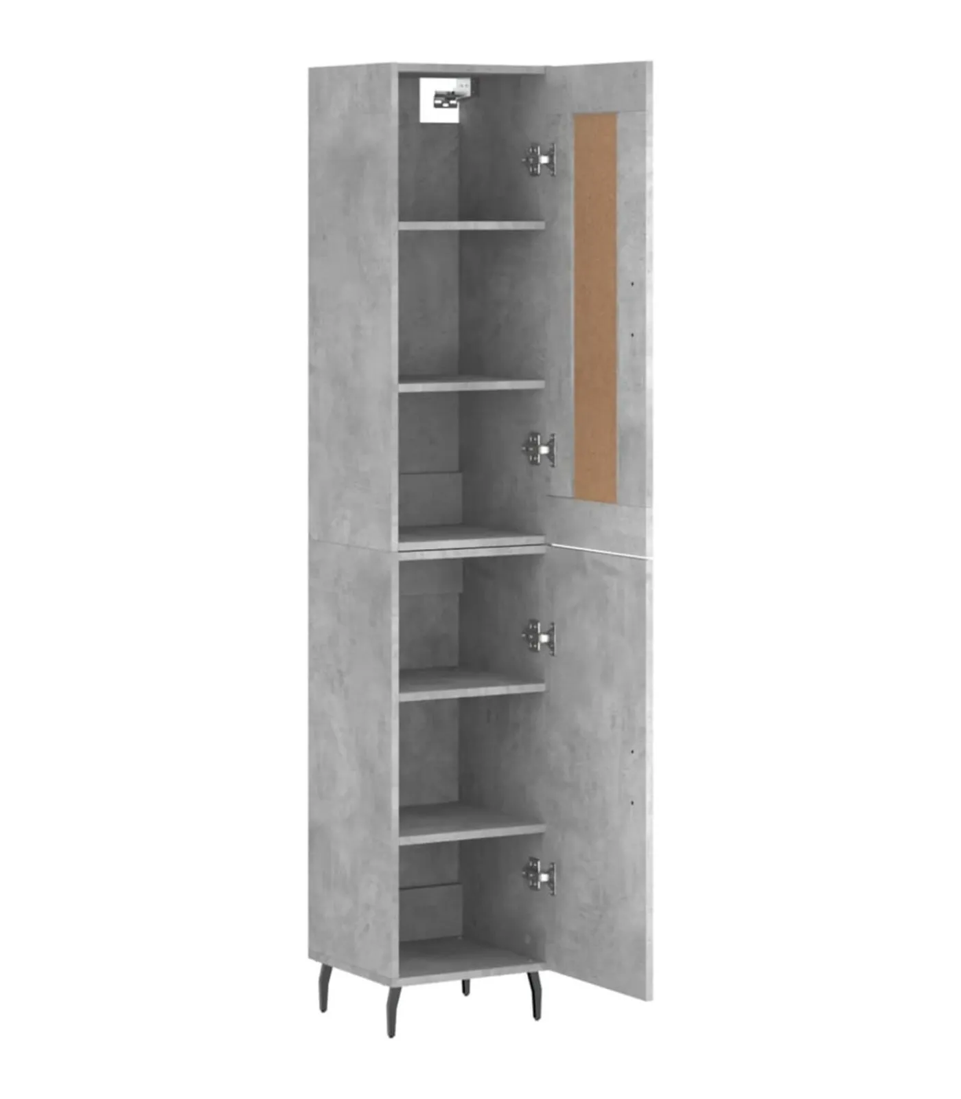 New Hoge kast 34,5x34x180 cm bewerkt hout betongrijs Meubels