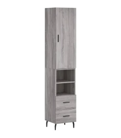 Online Hoge kast 34,5x34x180 cm bewerkt hout grijs sonoma eikenkleurig Meubels