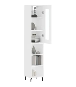 Discount Hoge kast 34,5x34x180 cm bewerkt hout wit Meubels