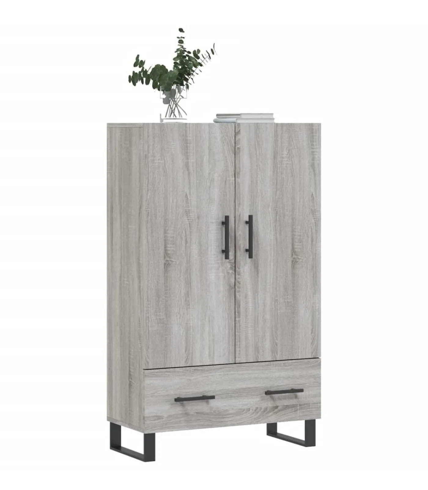 New Hoge kast 69,5x31x115 cm bewerkt hout grijs sonoma eikenkleurig Meubels