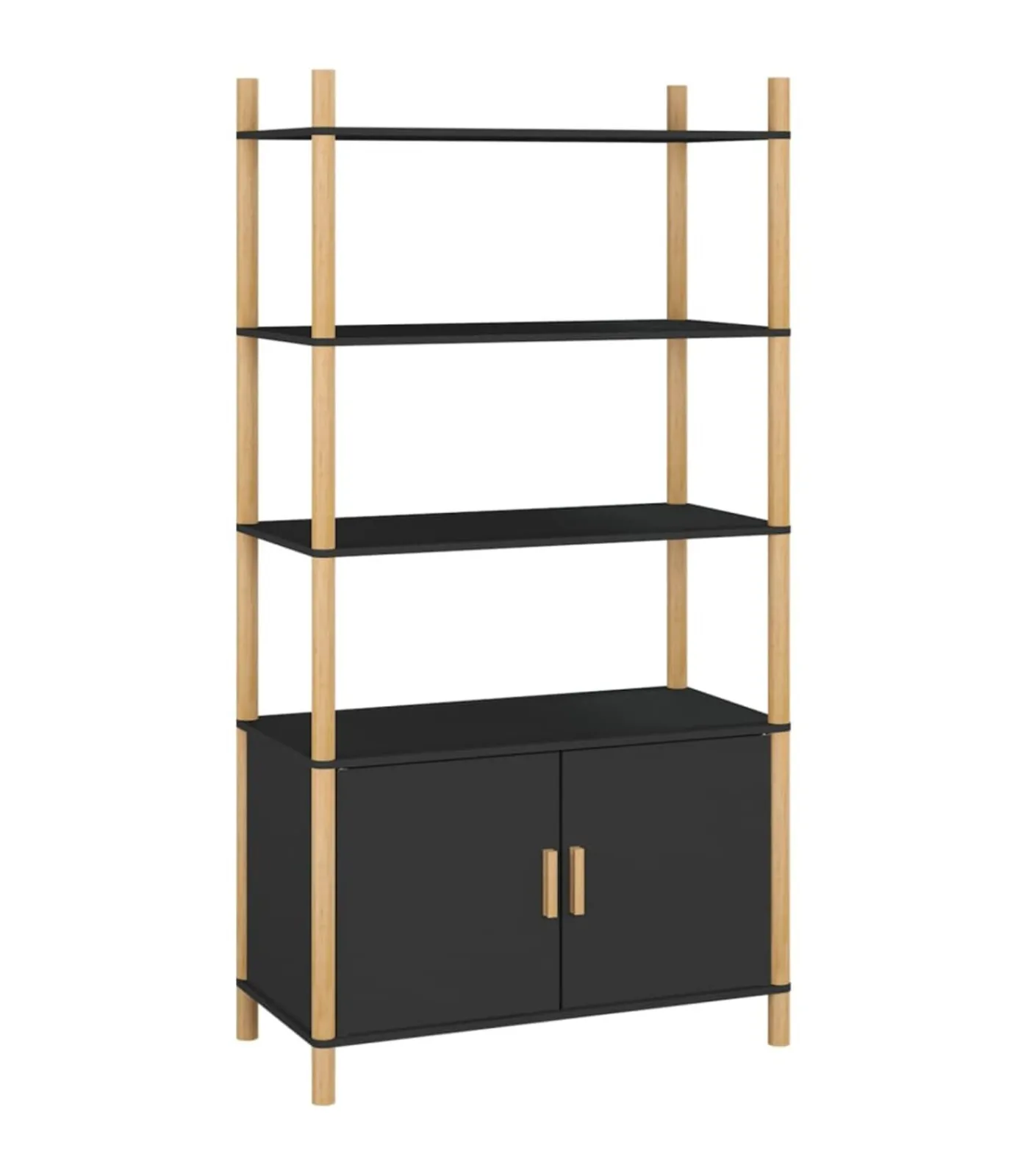 Hoge kast 80x40x153 cm bewerkt hout zwart Meubels