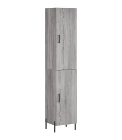 Best Hoge kast 34,5x34x180 cm bewerkt hout grijs sonoma eikenkleurig Meubels