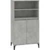 Hoge kast 60x36x110 cm bewerkt hout betongrijs Meubels