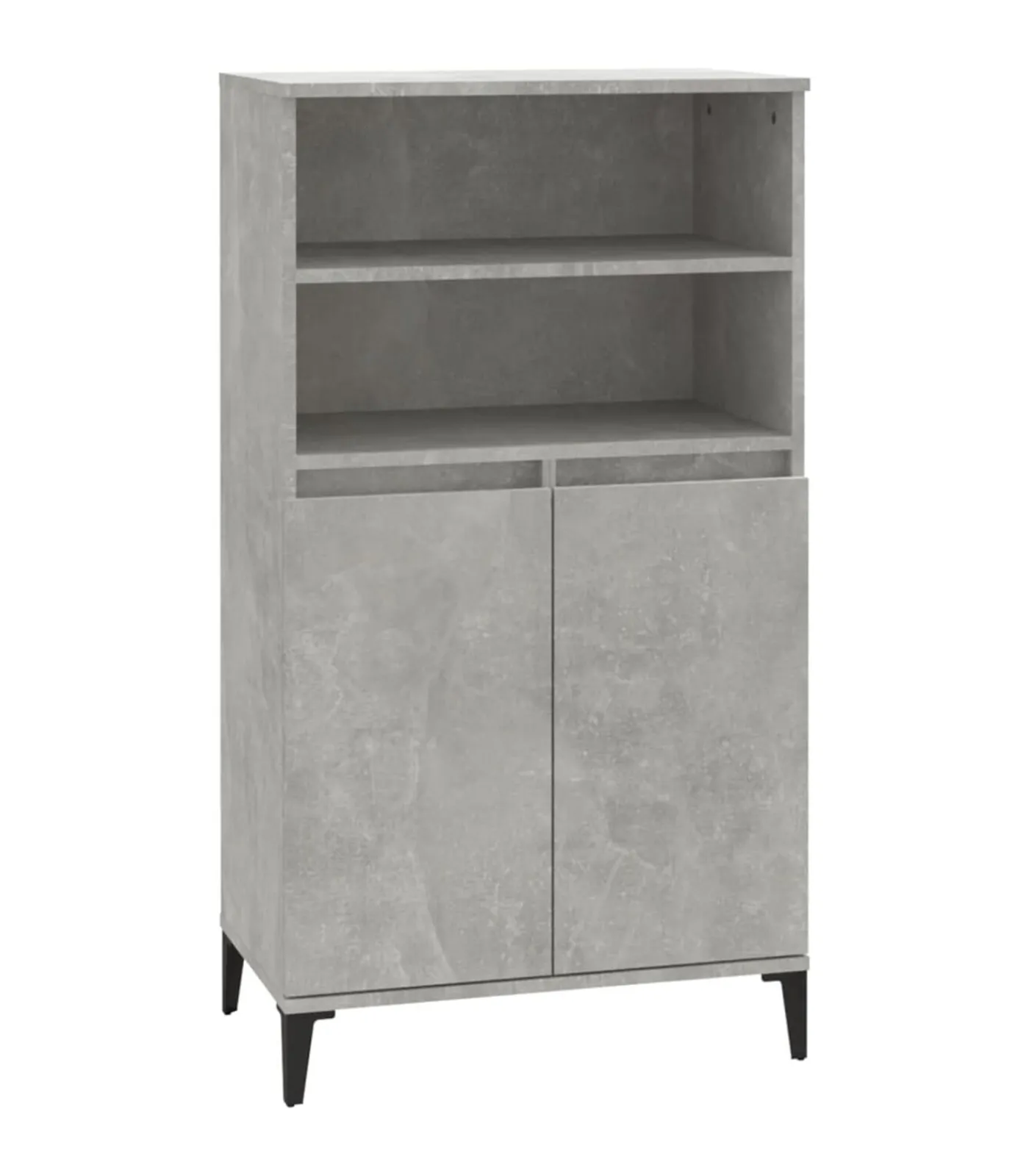 Hoge kast 60x36x110 cm bewerkt hout betongrijs Meubels