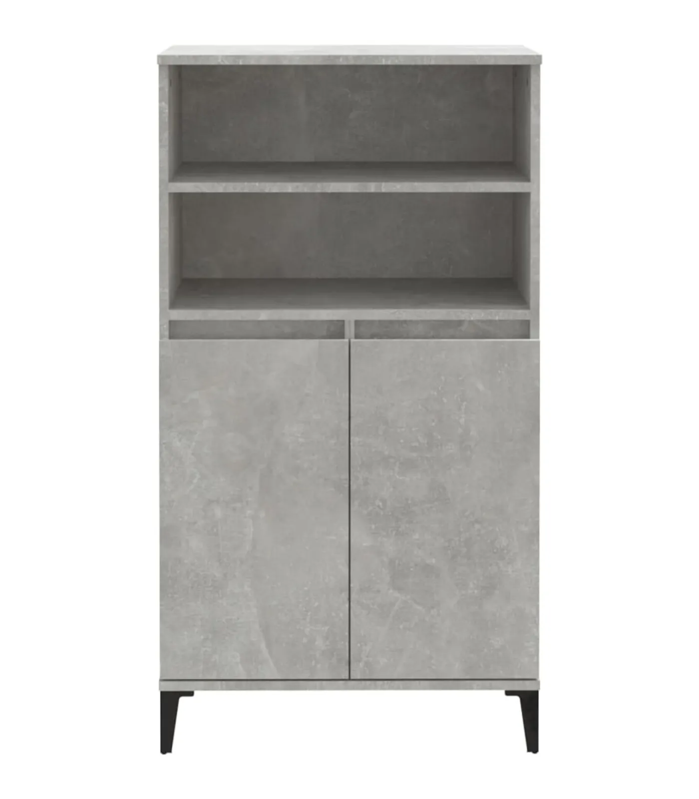 Hoge kast 60x36x110 cm bewerkt hout betongrijs Meubels