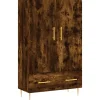 Hot Hoge kast 69,5x31x115 cm bewerkt hout gerookt eikenkleurig Meubels