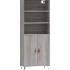 Discount Hoge kast 69,5x34x180 cm bewerkt hout grijs sonoma eikenkleurig Meubels