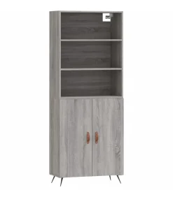 Discount Hoge kast 69,5x34x180 cm bewerkt hout grijs sonoma eikenkleurig Meubels