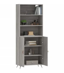 Discount Hoge kast 69,5x34x180 cm bewerkt hout grijs sonoma eikenkleurig Meubels