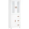 Online Hoge kast 69,5x34x180 cm bewerkt hout wit Meubels