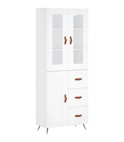 Online Hoge kast 69,5x34x180 cm bewerkt hout wit Meubels