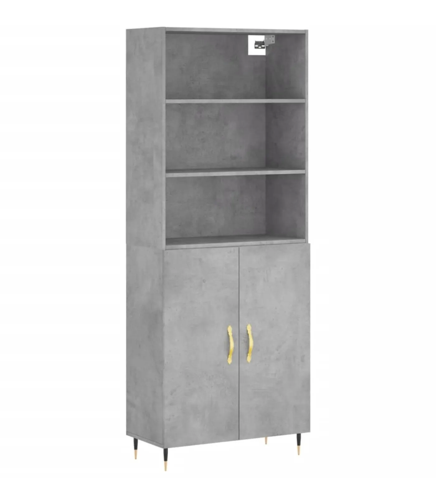 Clearance Hoge kast 69,5x34x180 cm bewerkt hout betongrijs Meubels