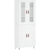 Clearance Hoge kast 69,5x34x180 cm bewerkt hout wit Meubels