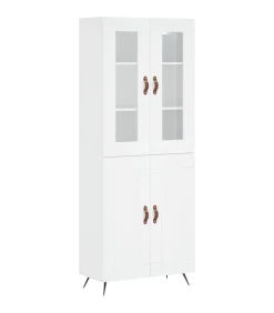 Clearance Hoge kast 69,5x34x180 cm bewerkt hout wit Meubels