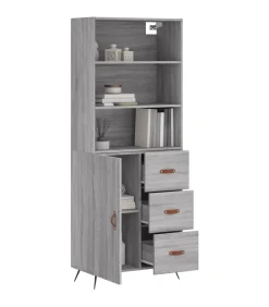 Online Hoge kast 69,5x34x180 cm bewerkt hout grijs sonoma eikenkleurig Meubels