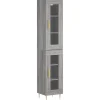 Best Hoge kast 34,5x34x180 cm bewerkt hout grijs sonoma eikenkleurig Meubels