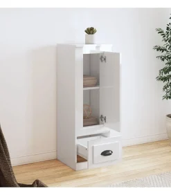 Sale Hoge kast 36x35,5x103,5 cm bewerkt hout hoogglans wit Meubels