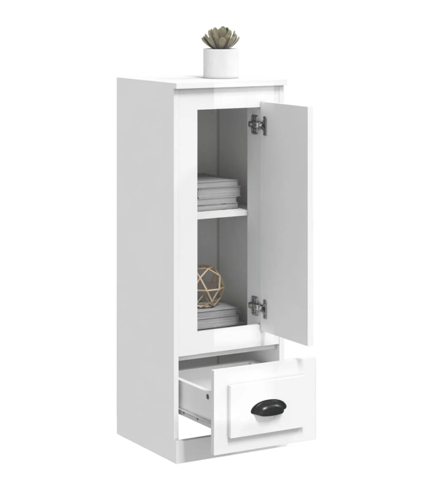 Sale Hoge kast 36x35,5x103,5 cm bewerkt hout hoogglans wit Meubels