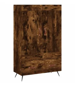Clearance Hoge kast 69,5x31x115 cm bewerkt hout gerookt eikenkleurig Meubels
