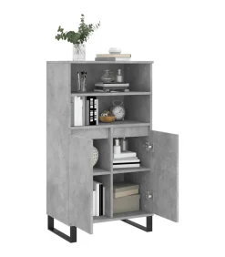 Clearance Hoge kast 60x36x110 cm bewerkt hout betongrijs Meubels