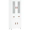 Hoge kast 69,5x34x180 cm bewerkt hout wit Meubels