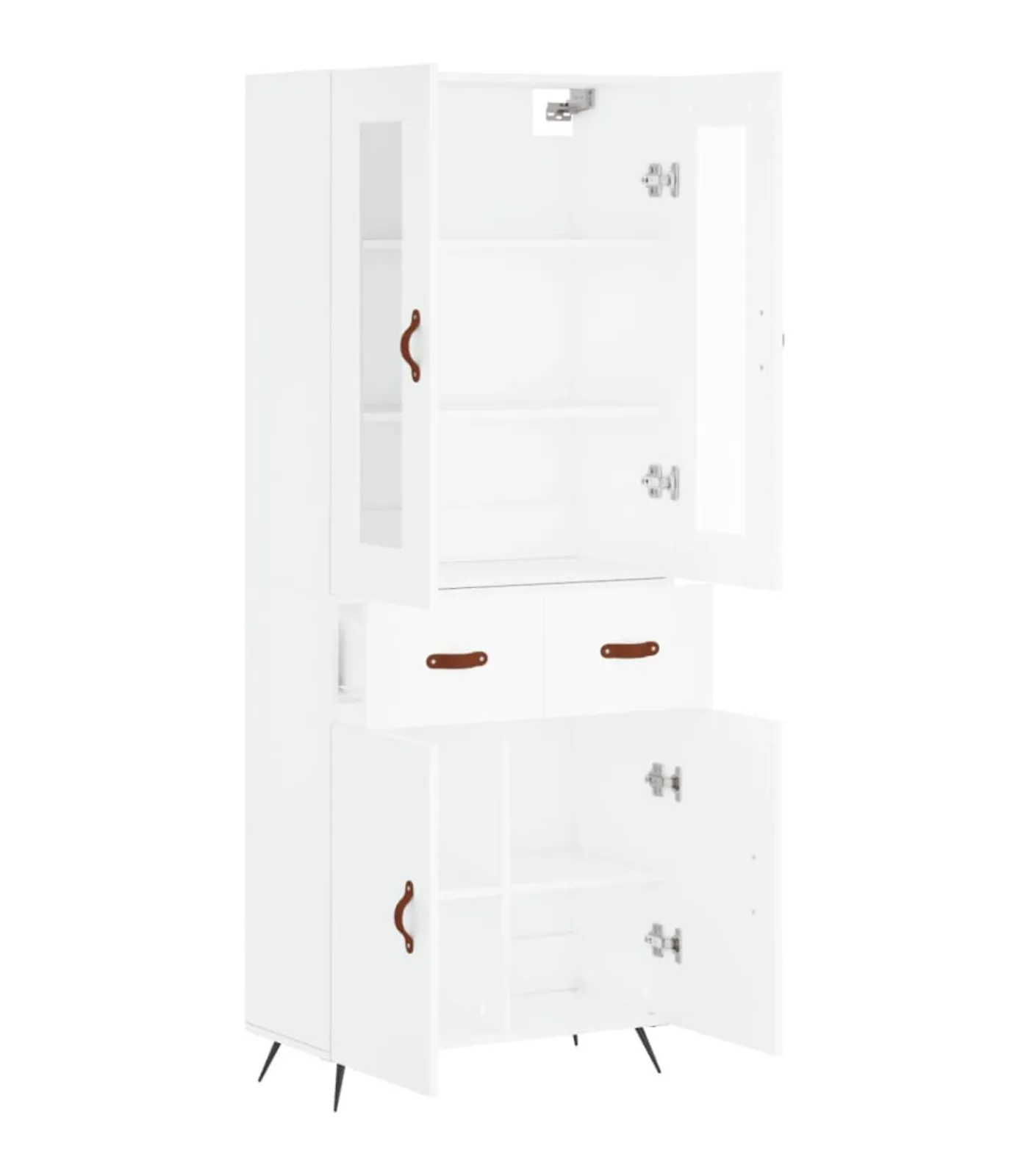 Hoge kast 69,5x34x180 cm bewerkt hout wit Meubels