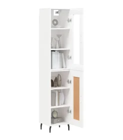Discount Hoge kast 34,5x34x180 cm bewerkt hout wit Meubels