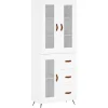 Clearance Hoge kast 69,5x34x180 cm bewerkt hout wit Meubels