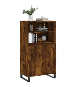 Clearance Hoge kast 60x36x110 cm bewerkt hout gerookt eikenkleurig Meubels