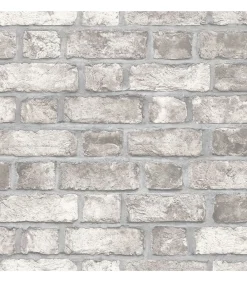 Discount Homestyle Behang Brick Wall grijs en gebroken wit Decoratie