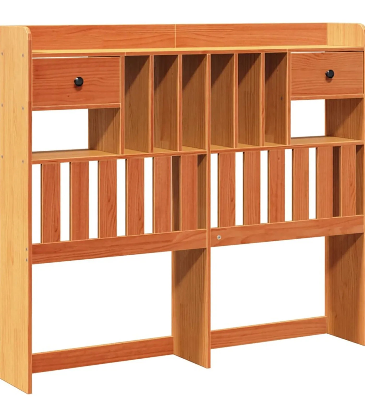 Online Hoofdbord met opbergruimte 120 cm massief grenenhout wasbruin Bedden