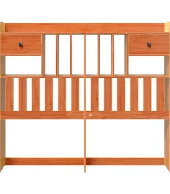 Online Hoofdbord met opbergruimte 120 cm massief grenenhout wasbruin Bedden