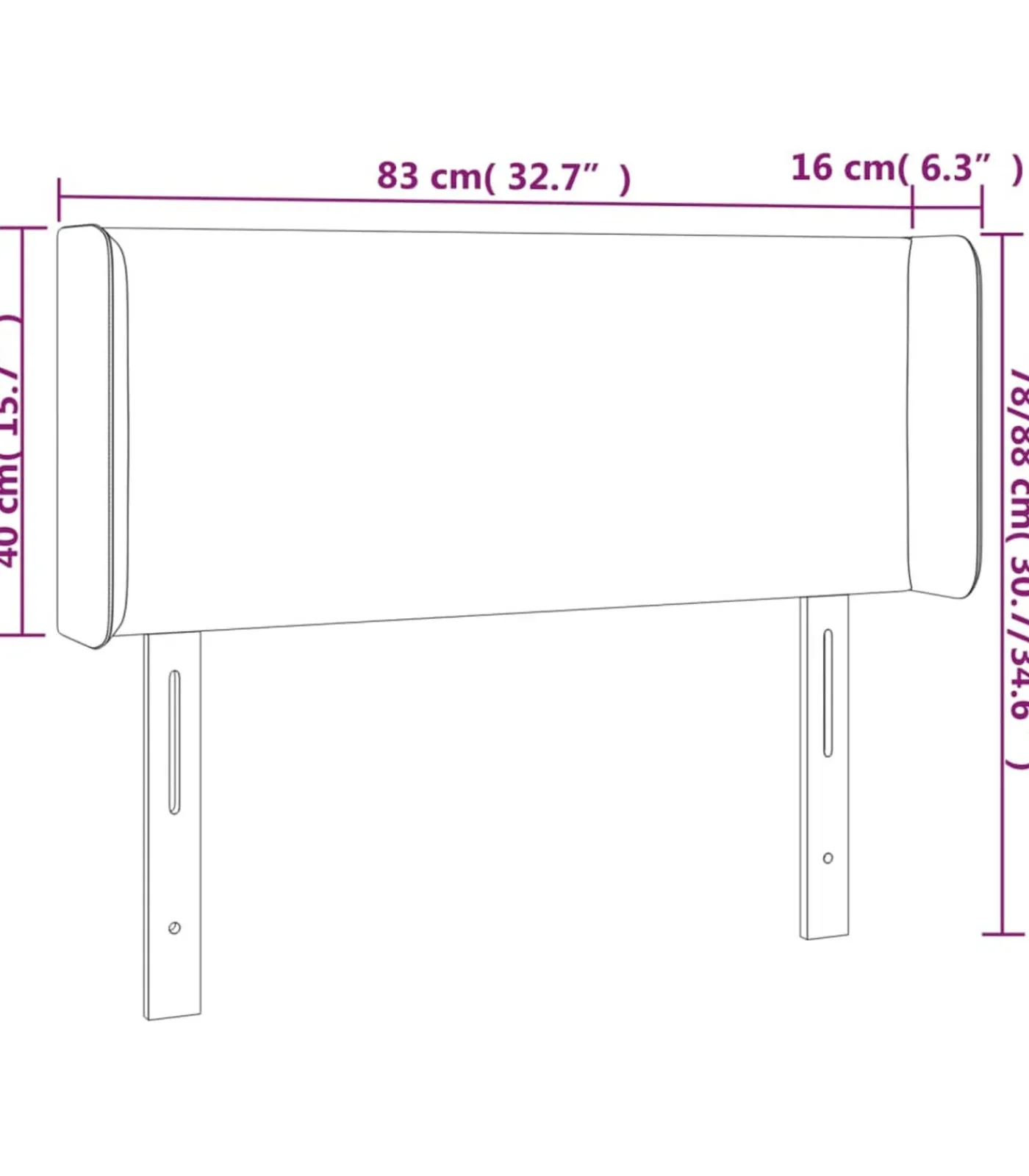 New Hoofdbord met randen 83x16x78/88 cm kunstleer wit Bedden