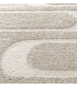 Discount Hoogpolig vloerkleed met geometrisch patroon 120 x 170 cm Tapijten