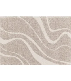 Sale Hoogpolig vloerkleed met golvend patroon in 120 x 170 cm Tapijten