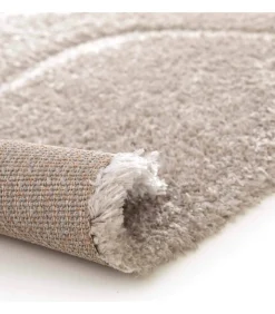 Sale Hoogpolig vloerkleed met golvend patroon in 120 x 170 cm Tapijten