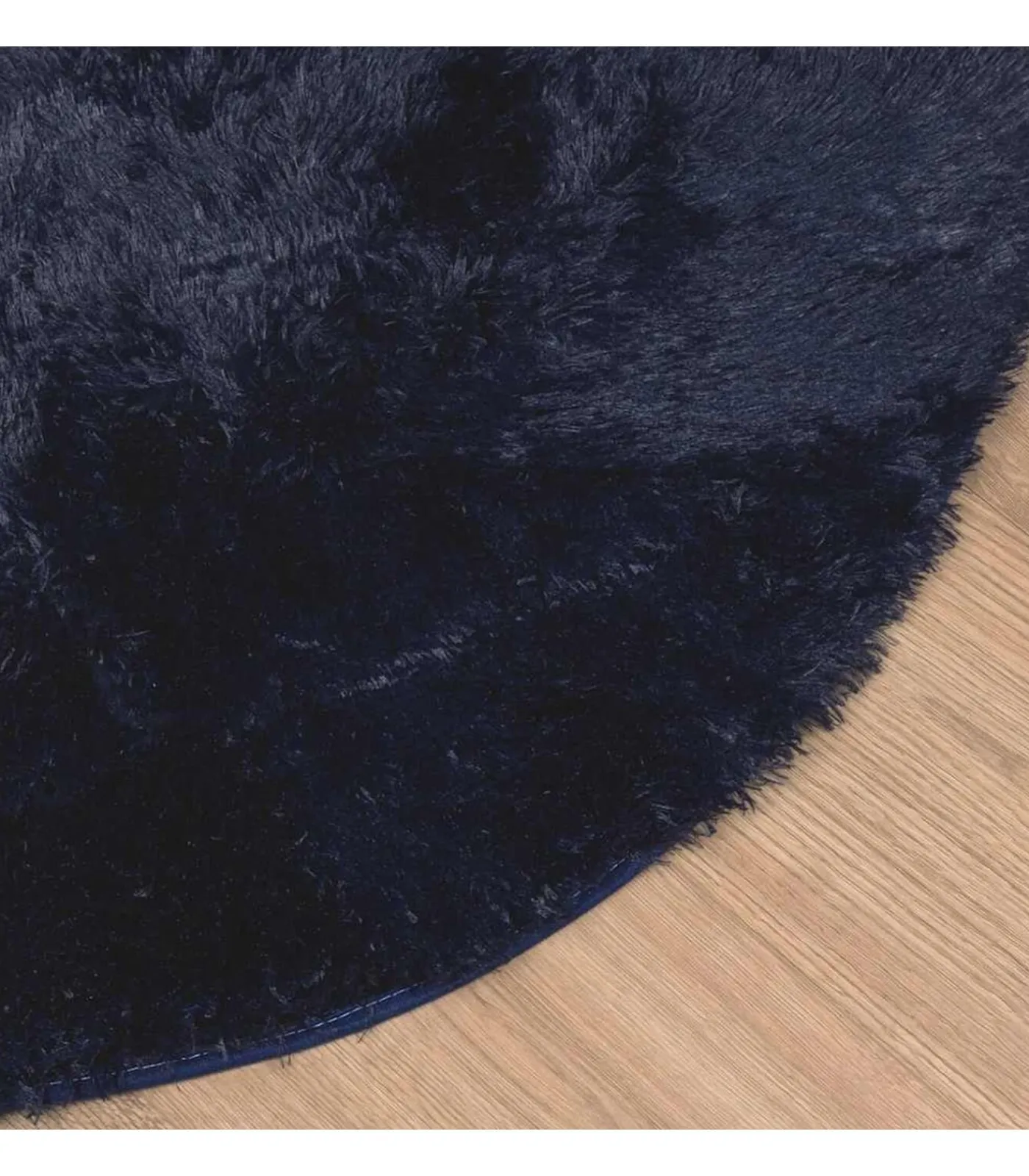 Clearance Hoogpolig vloerkleed NAVARRA 160x160 cm polyester marineblauw Tapijten