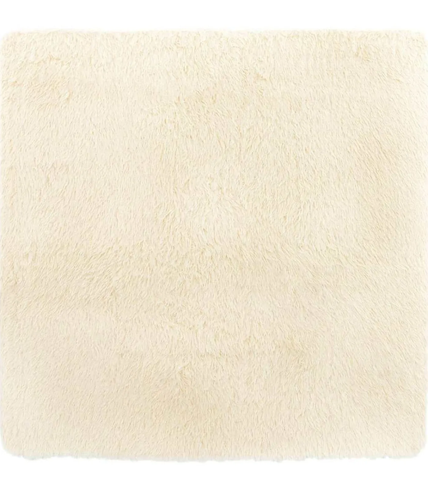 Outlet Hoogpolig vloerkleed NAVARRA 120x120 cm polyester crèmekleurig Tapijten