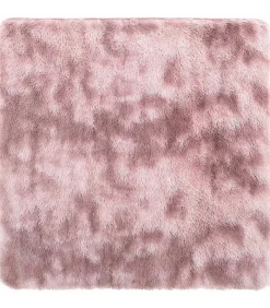 Sale Hoogpolig vloerkleed NAVARRA 200x200 cm polyester stoffig roze Tapijten