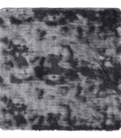 Hoogpolig vloerkleed NAVARRA 120x120 cm polyester donkergrijs Tapijten