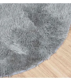 New Hoogpolig vloerkleed NAVARRA 240x240 cm polyester lichtgrijs Tapijten