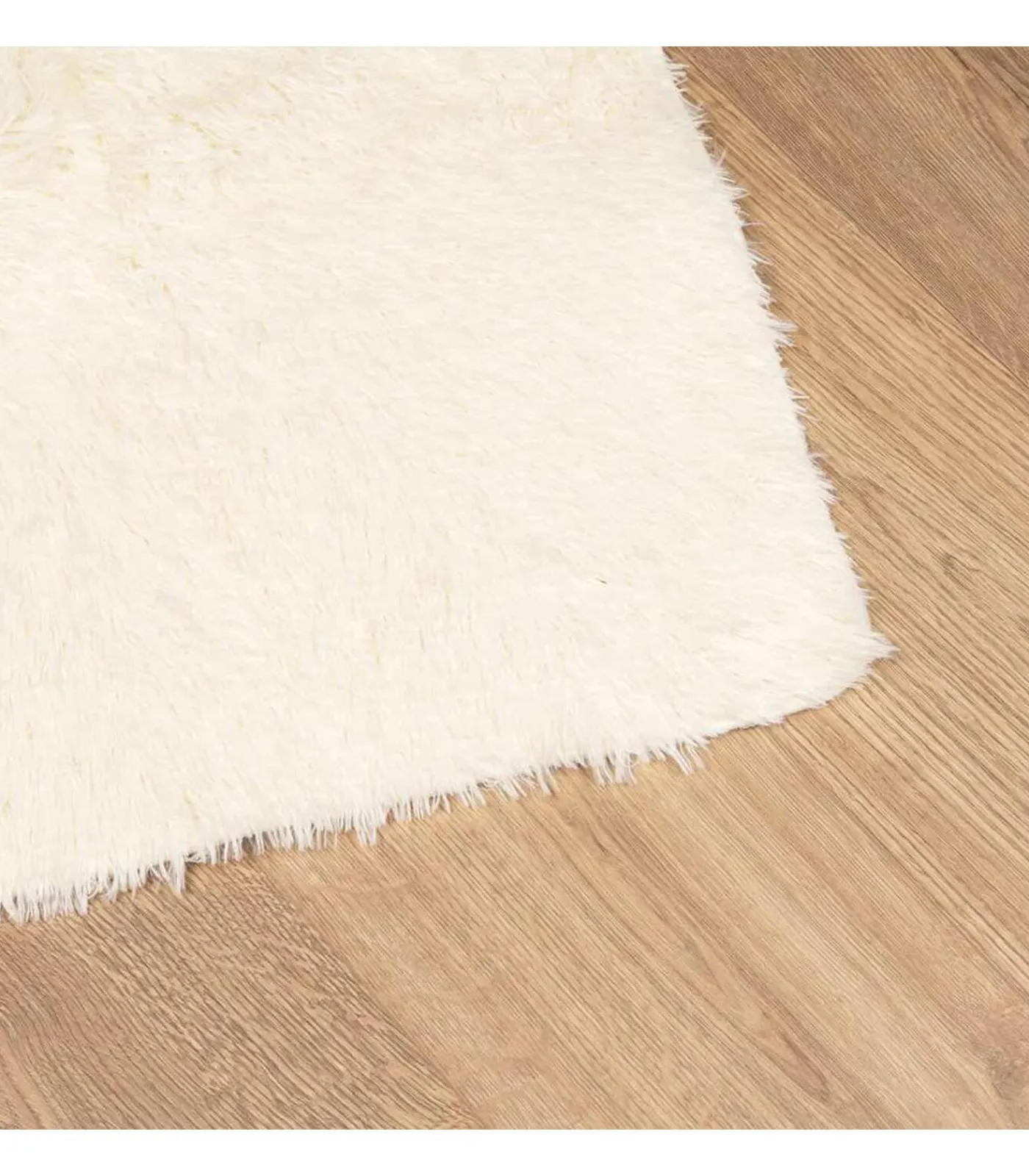 Online Hoogpolig vloerkleed NAVARRA 160x160 cm polyester crèmekleurig Tapijten