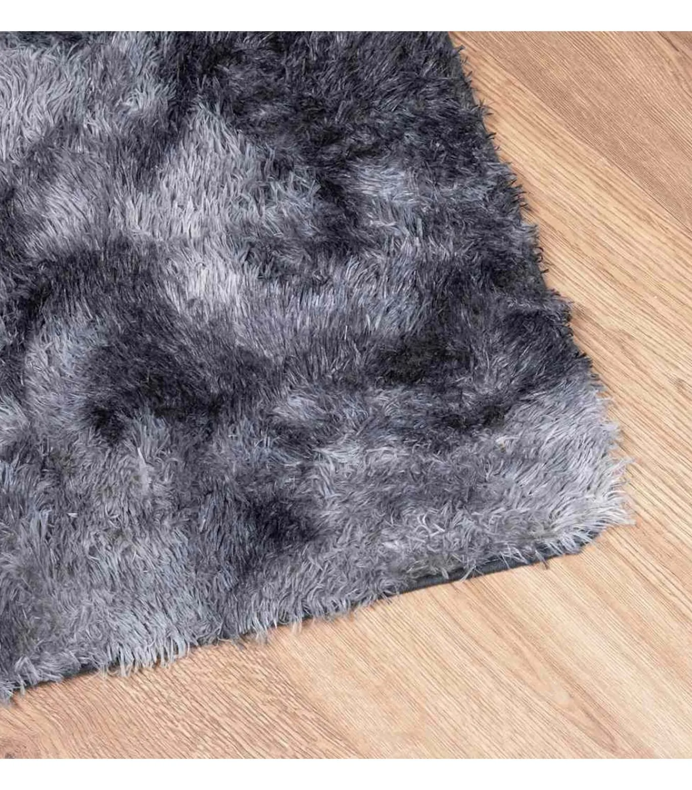 New Hoogpolig vloerkleed NAVARRA 160x230 cm polyester donkergrijs Tapijten